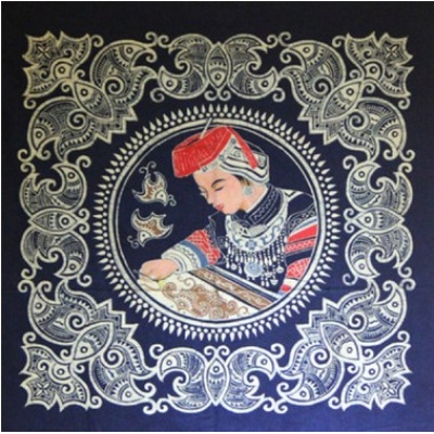 民族风蜡染画 装饰画 手工画 美术工艺品中国风礼品 居家必备