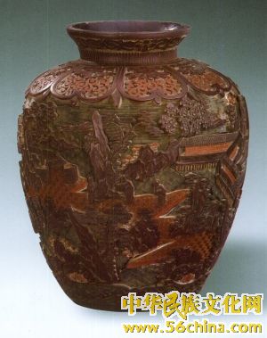 清代三色雕漆人物 清代三色雕漆人物